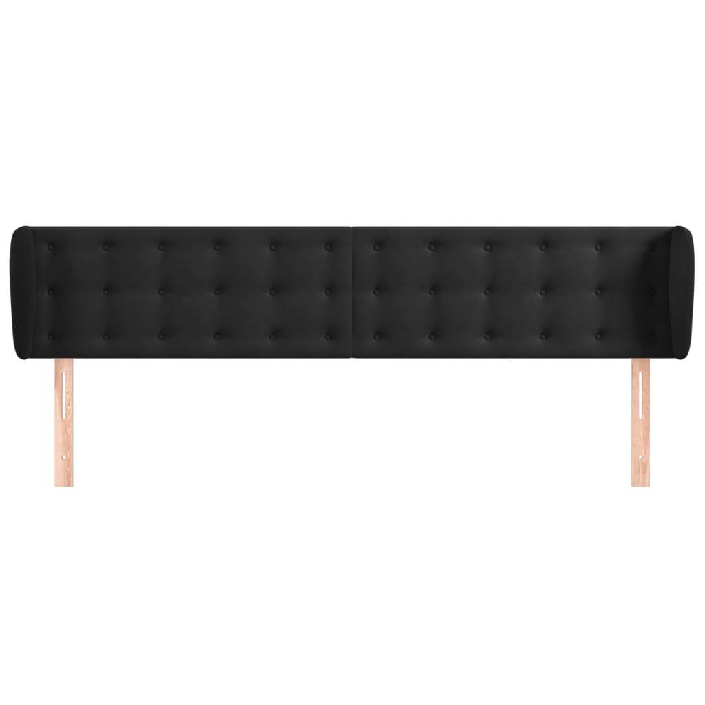 vidaXL Kopfteil mit Ohren Schwarz 163x23x78/88 cm Samt