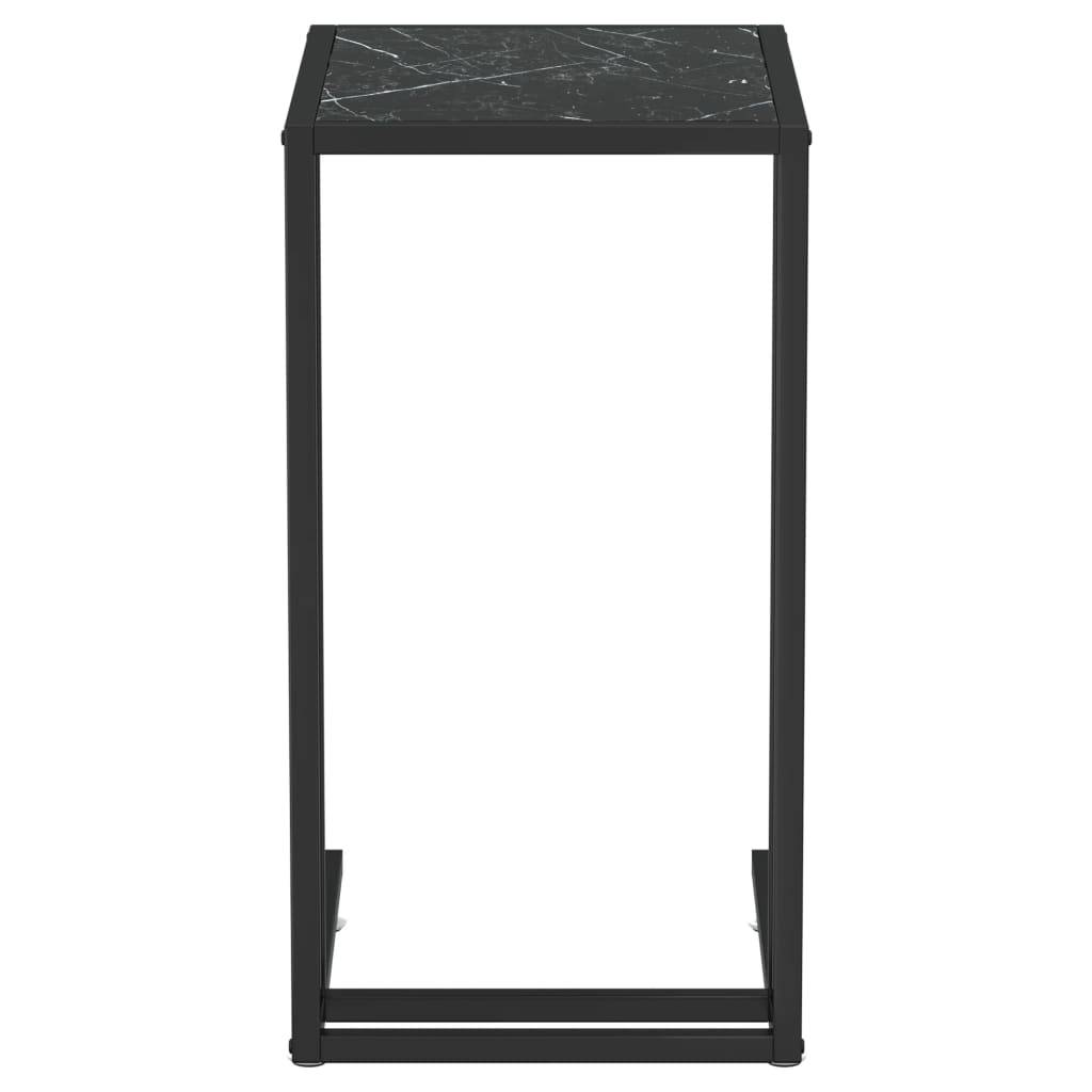 vidaXL Computer-Beistelltisch Schwarz Marmor 50x35x65 cm Hartglas
