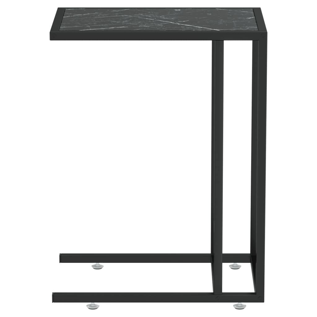 vidaXL Computer-Beistelltisch Schwarz Marmor 50x35x65 cm Hartglas