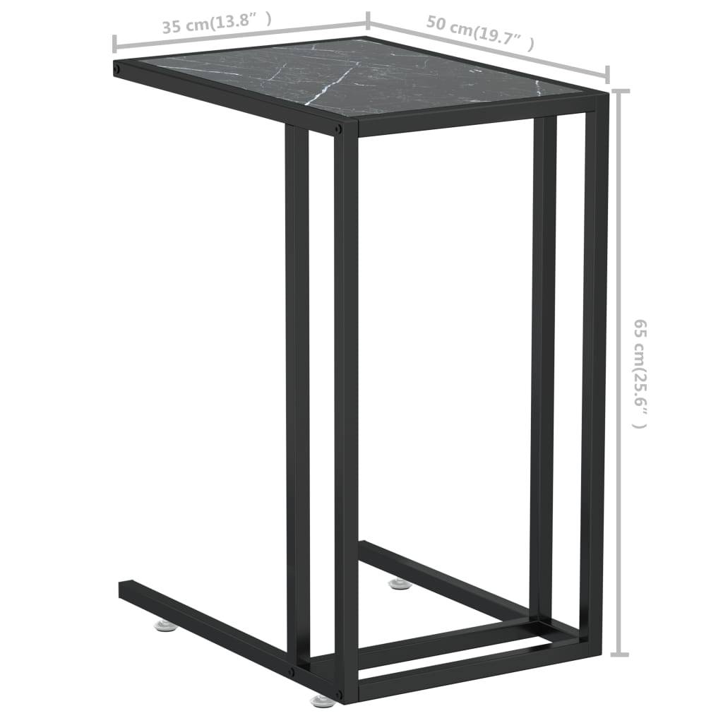vidaXL Computer-Beistelltisch Schwarz Marmor 50x35x65 cm Hartglas