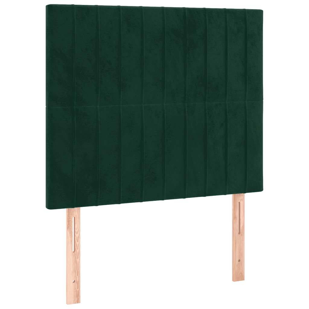 vidaXL Kopfteile 2 Stk. Dunkelgrün 90x5x78/88 cm Samt
