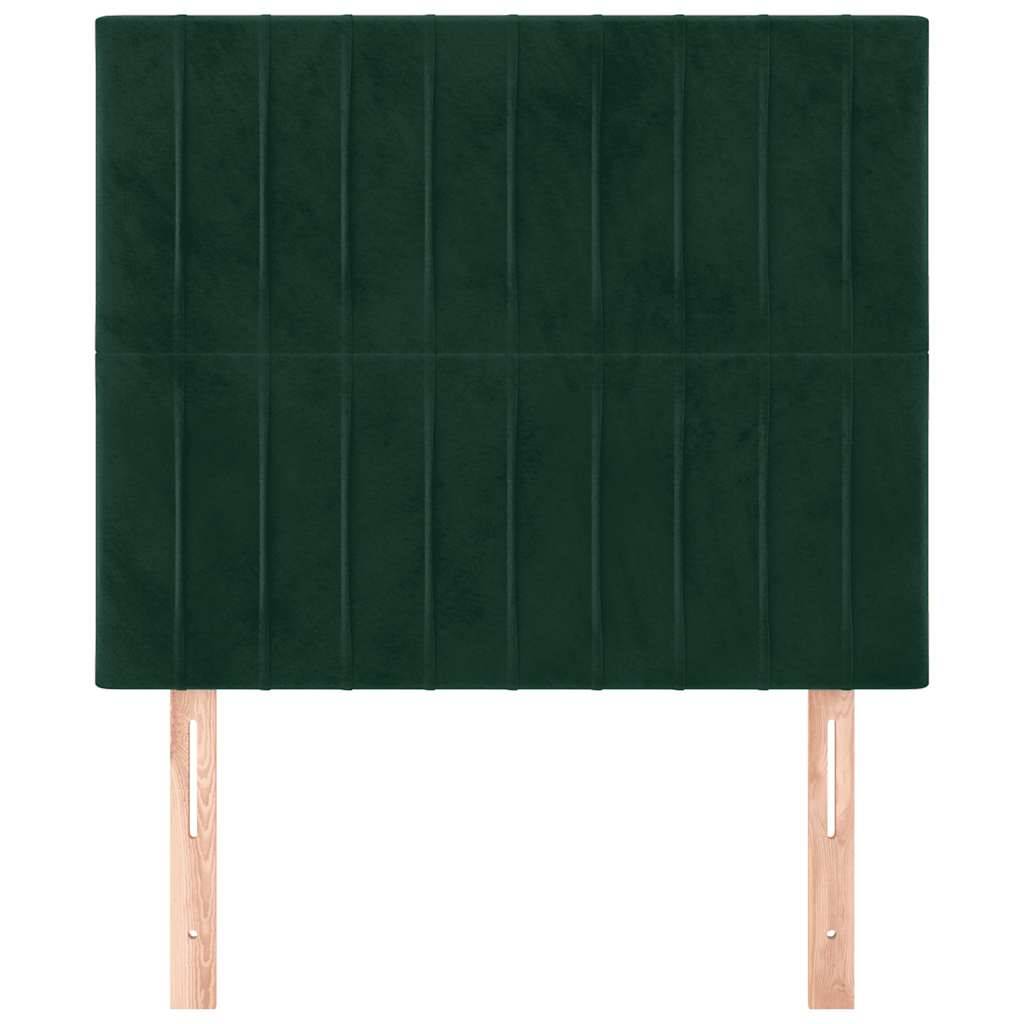 vidaXL Kopfteile 2 Stk. Dunkelgrün 90x5x78/88 cm Samt