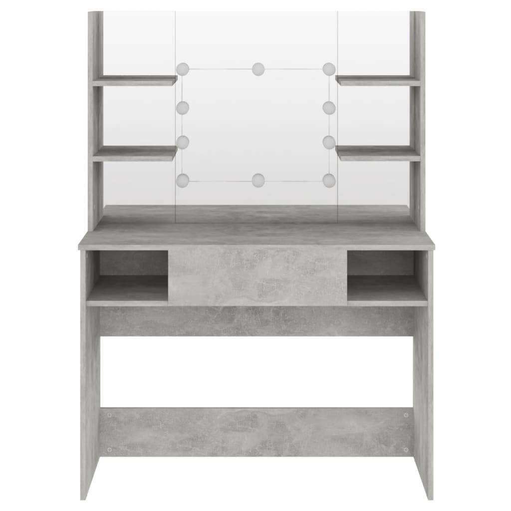 vidaXL Schminktisch mit LED-Beleuchtung 100x40x135 cm MDF Betongrau