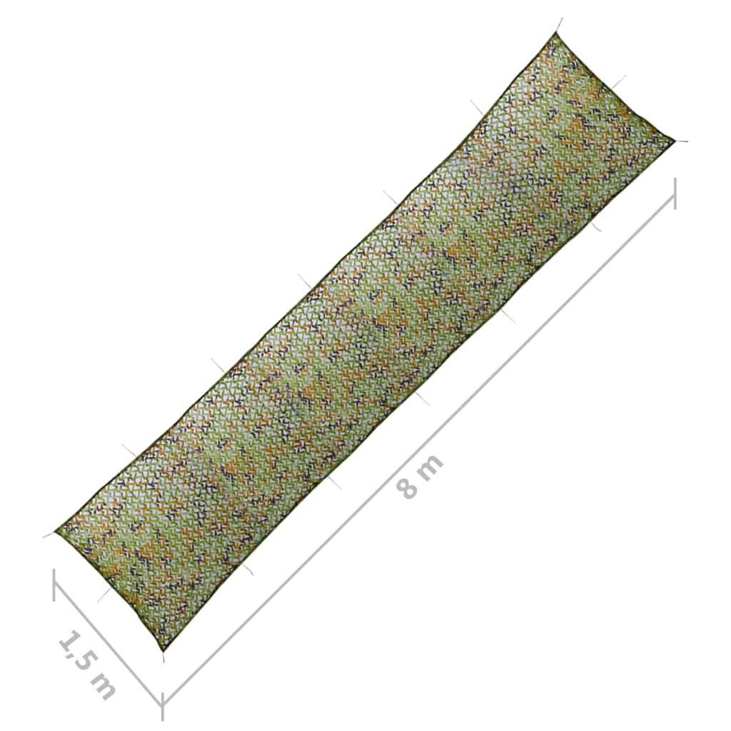 vidaXL Tarnnetz mit Aufbewahrungstasche 1,5x8 m Grün