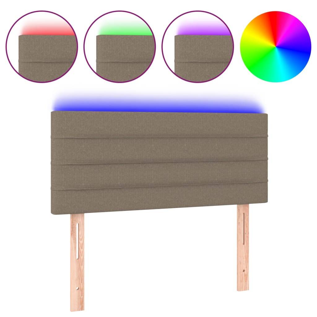 vidaXL LED Kopfteil Taupe 80x5x78/88 cm Stoff