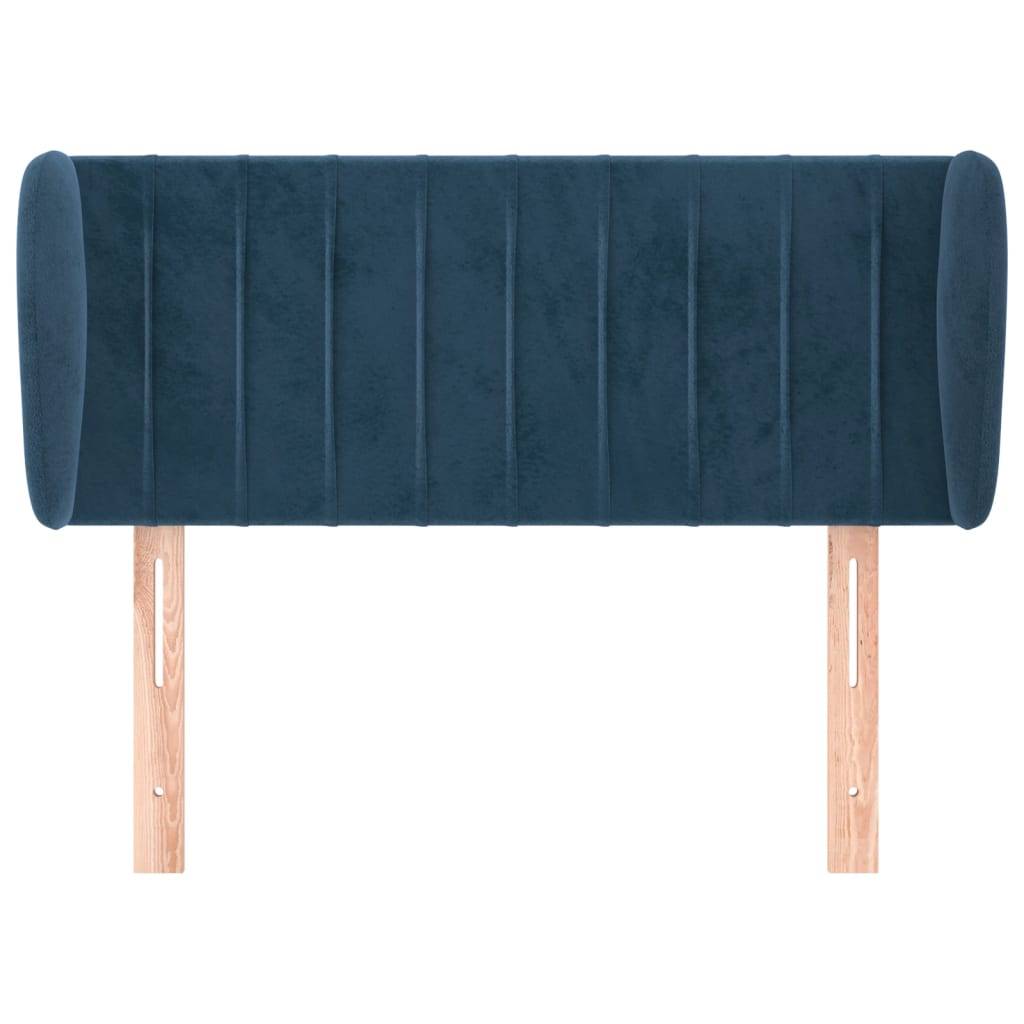 vidaXL Kopfteil mit Ohren Dunkelblau 93x23x78/88 cm Samt