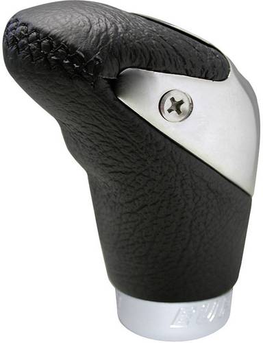 Eufab 17108 Schaltknauf Aluminium, Leder Aluminium, Schwarz