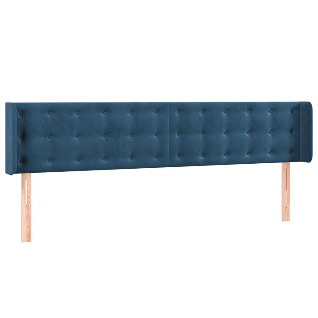 vidaXL LED Kopfteil Dunkelblau 183x16x78/88 cm Samt