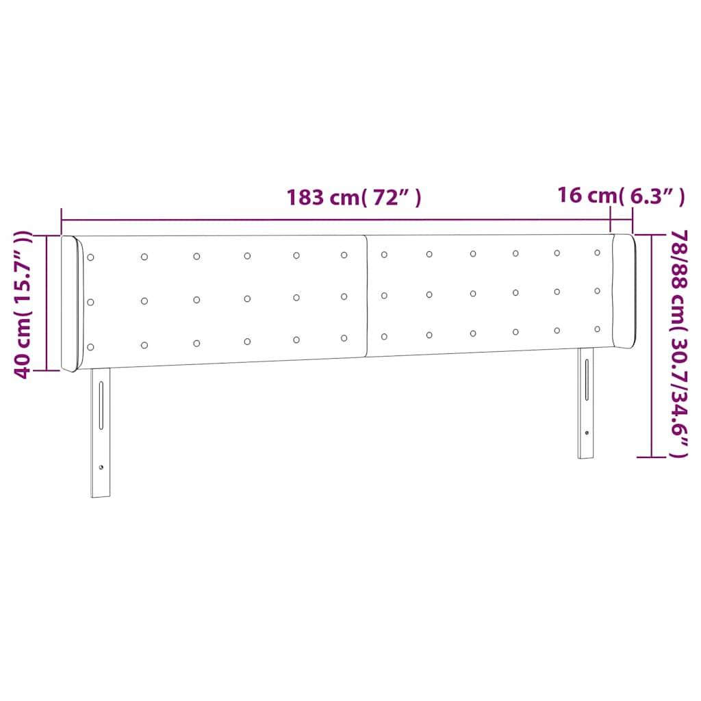 vidaXL LED Kopfteil Dunkelblau 183x16x78/88 cm Samt