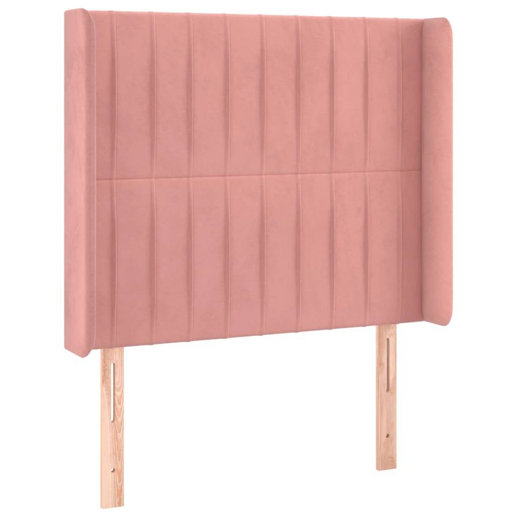 vidaXL LED Kopfteil Rosa 93x16x118/128 cm Samt
