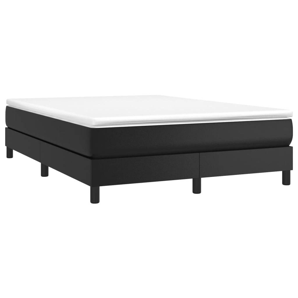 vidaXL Bettgestell Schwarz 140x190 cm Kunstleder