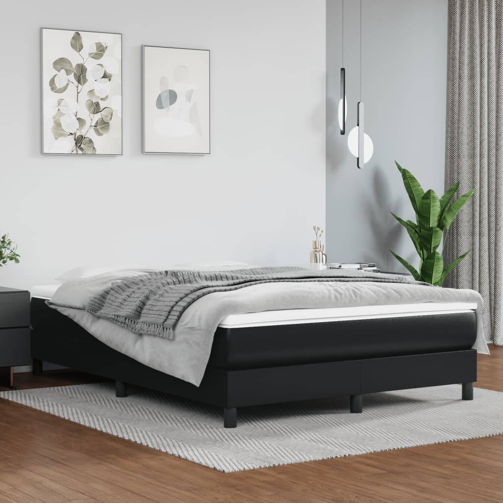vidaXL Bettgestell Schwarz 140x190 cm Kunstleder