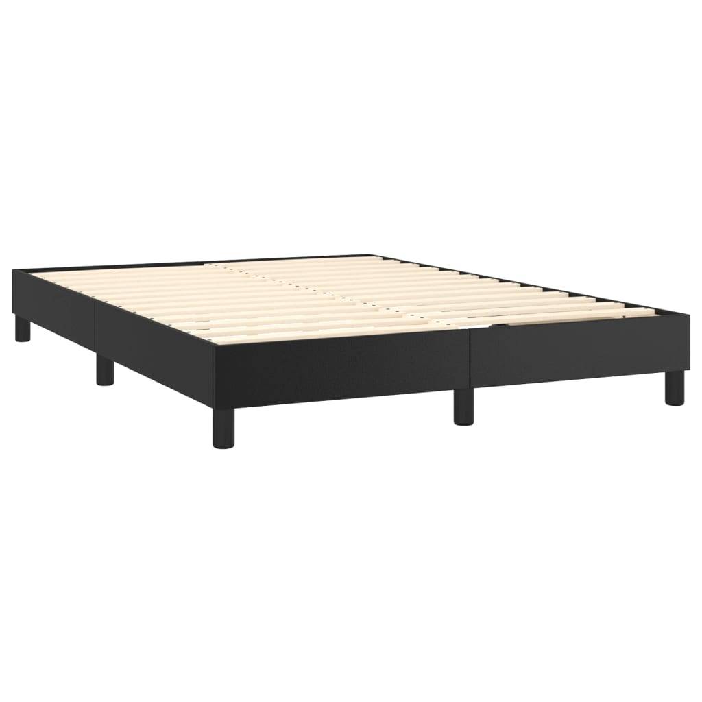 vidaXL Bettgestell Schwarz 140x190 cm Kunstleder