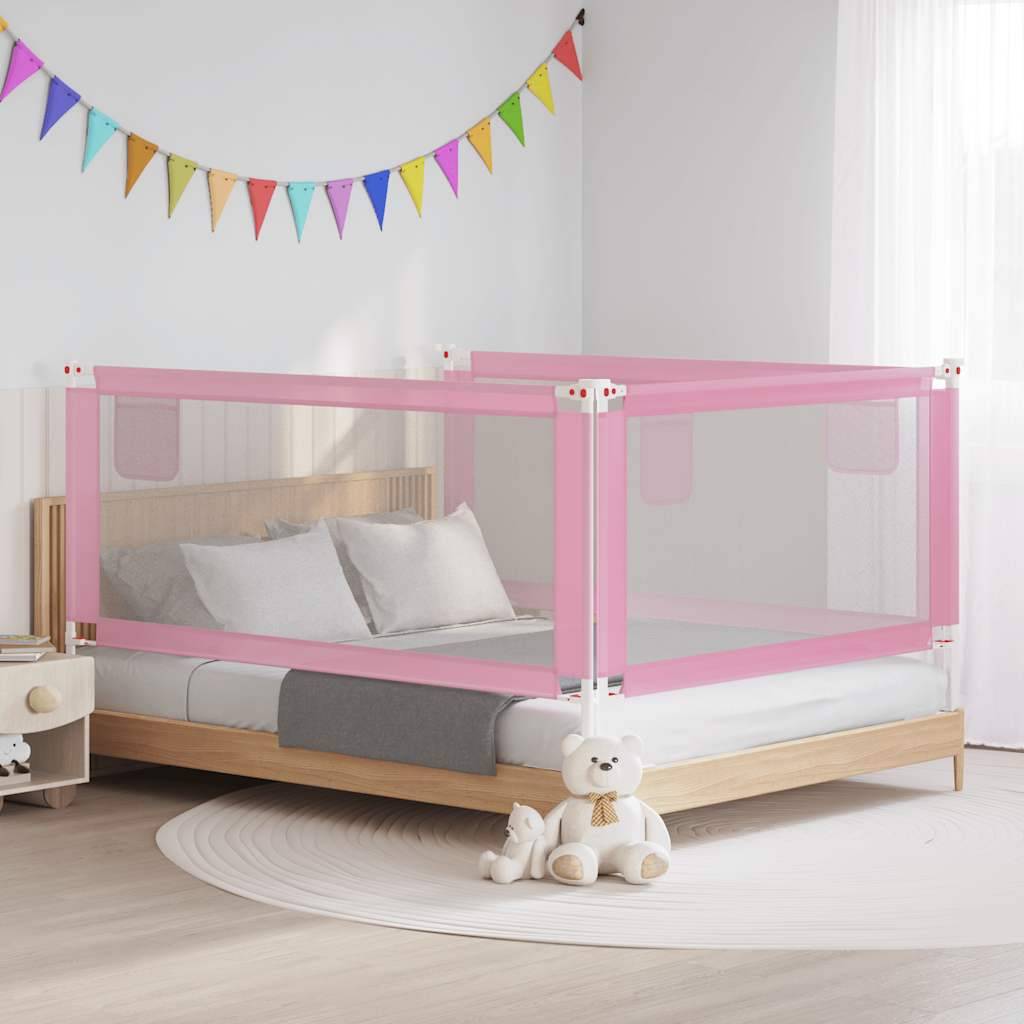 vidaXL Kleinkind-Bettschutzgitter Rosa 190x25 cm Stoff