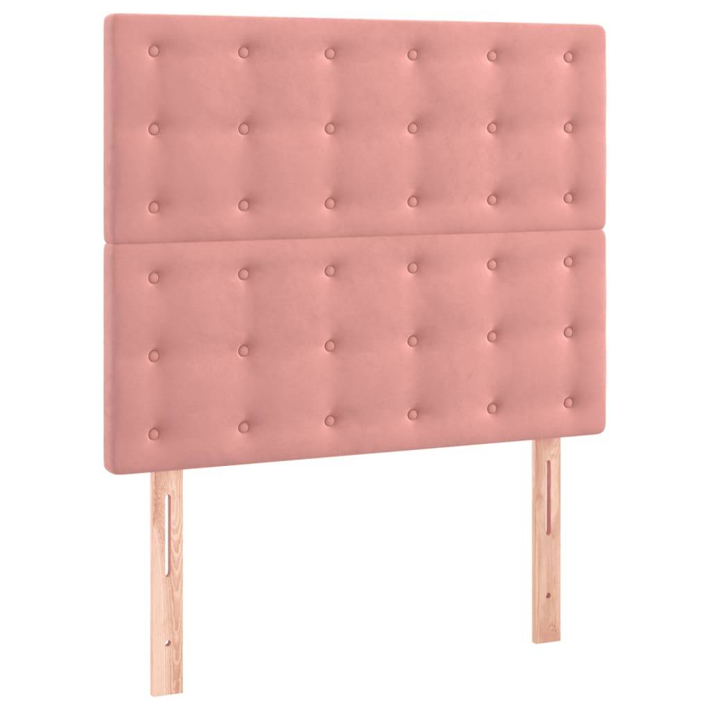 vidaXL Kopfteile 2 Stk. Rosa 90x5x78/88 cm Samt