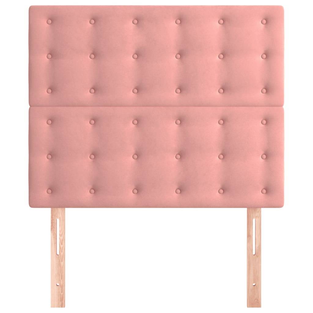 vidaXL Kopfteile 2 Stk. Rosa 90x5x78/88 cm Samt