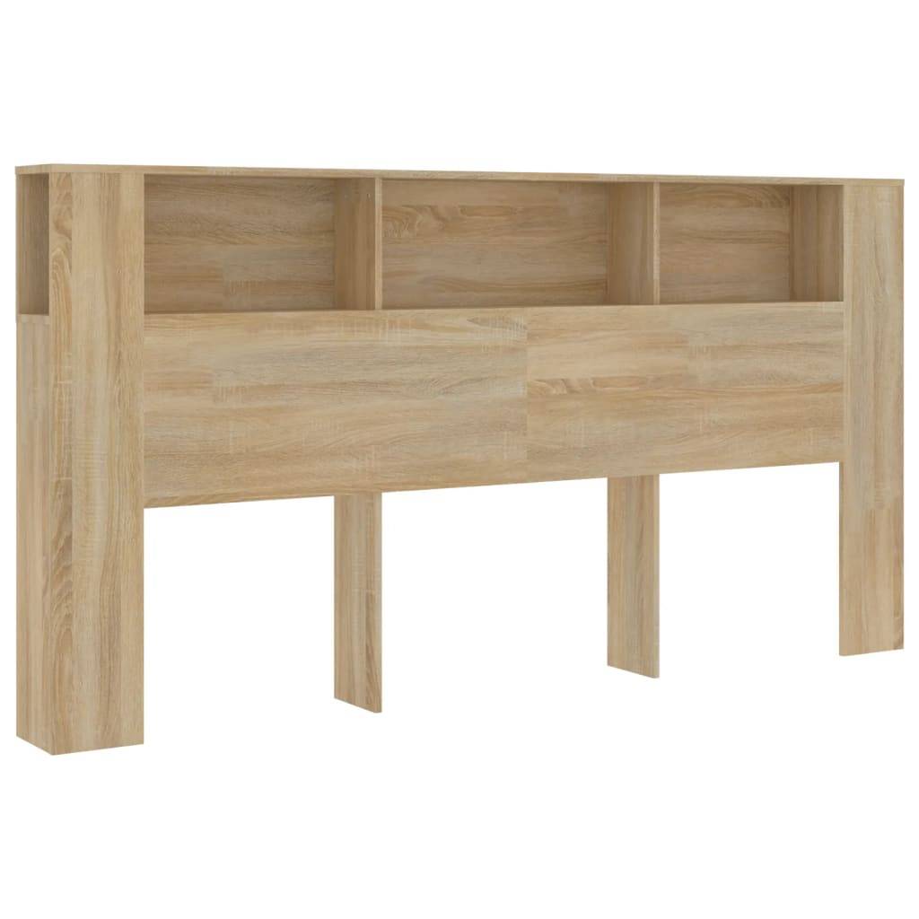 vidaXL Kopfteil mit Ablagen Sonoma-Eiche 200x18,5x104,5 cm