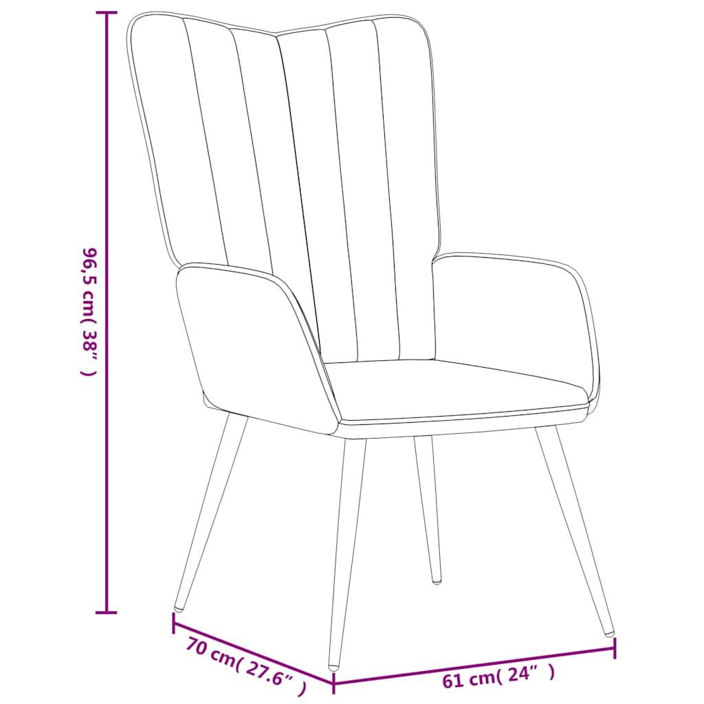 vidaXL Relaxsessel mit Hocker Hellgrau Samt