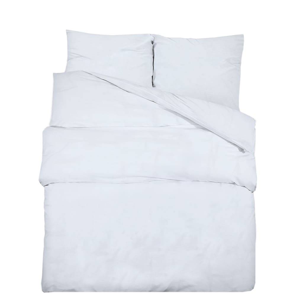 vidaXL Bettwäsche-Set Weiß 260x240 cm Leichte Mikrofaser
