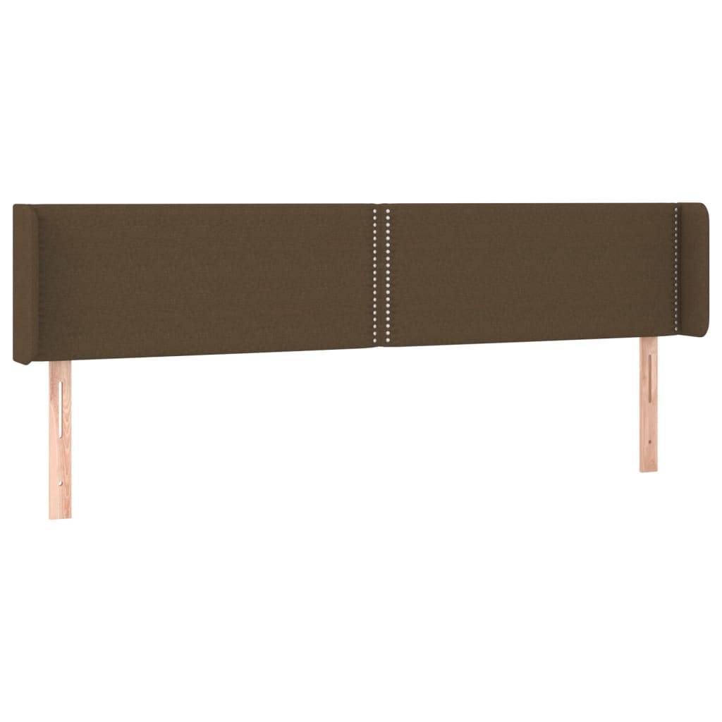 vidaXL LED Kopfteil Dunkelbraun 203x16x78/88 cm Stoff