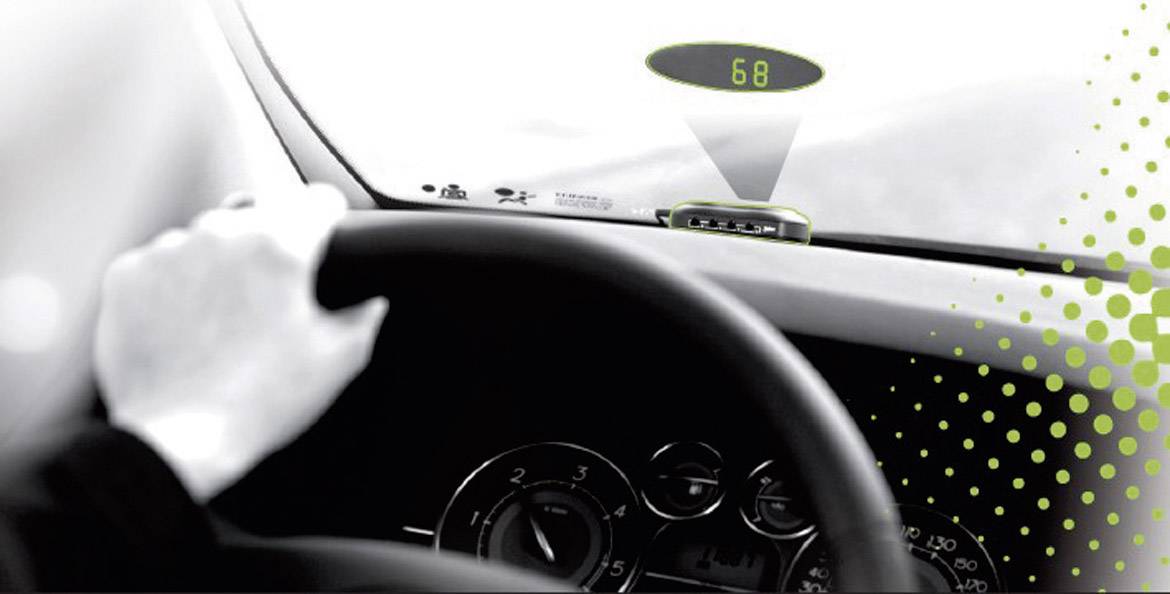 Valeo speed/visio Nomad (GPS) 632051 Sichtfeldanzeige/Headup-Display 78 mm x 19 mm x 48 mm selbstklebend, Geschwindigkeits-Anzeige, mit GPS-Empfang