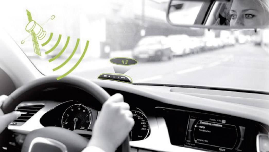 Valeo speed/visio Nomad (GPS) 632051 Sichtfeldanzeige/Headup-Display 78 mm x 19 mm x 48 mm selbstklebend, Geschwindigkeits-Anzeige, mit GPS-Empfang