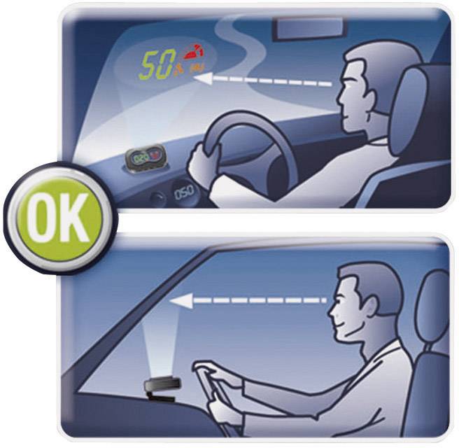 Valeo speed/visio Nomad (GPS) 632051 Sichtfeldanzeige/Headup-Display 78 mm x 19 mm x 48 mm selbstklebend, Geschwindigkeits-Anzeige, mit GPS-Empfang