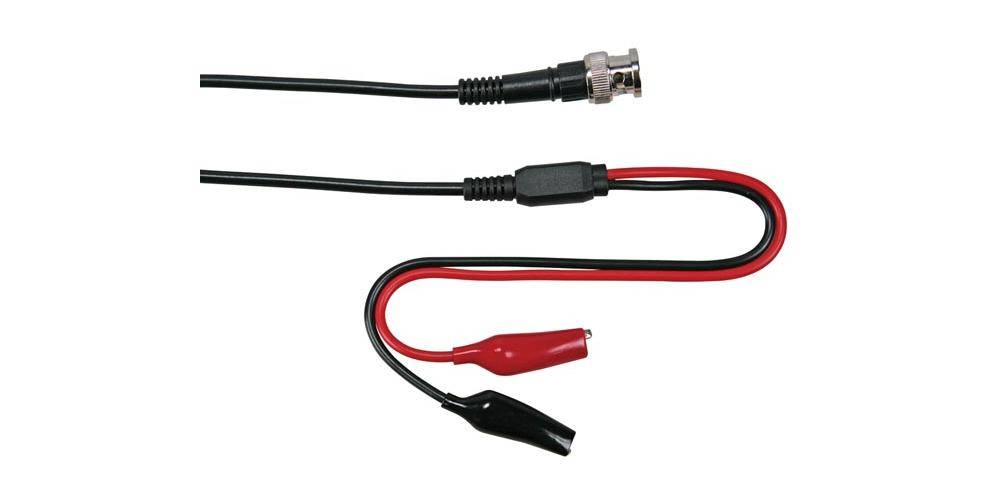 KOAXKABEL 1m - BNC-STECKER + 2 ABGREIFKLEMMEN