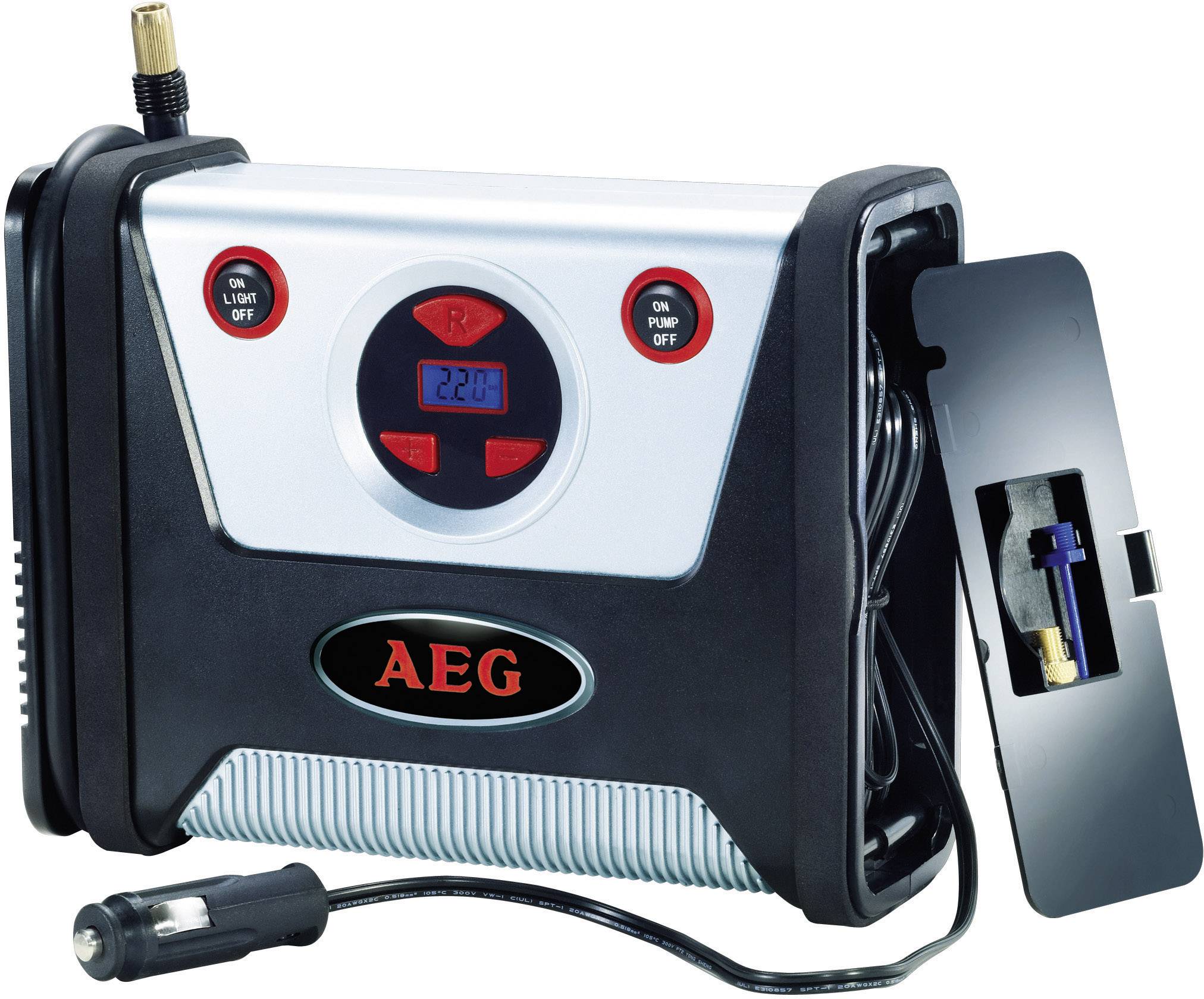 AEG 97136 Kompressor 7 bar Digitales Display, Automatische Abschaltung, Kabelfach/-aufnahme, mit Arbeitslampe