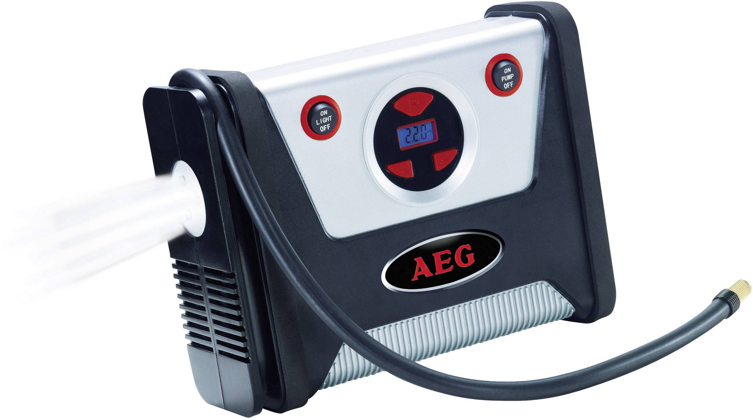 AEG 97136 Kompressor 7 bar Digitales Display, Automatische Abschaltung, Kabelfach/-aufnahme, mit Arbeitslampe