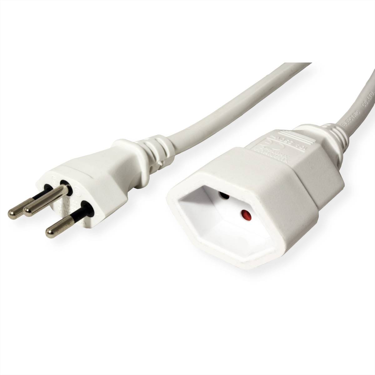 Value Strom Anschlusskabel [1x T12 Stecker - 1x T13 Steckdose] 5m Weiß