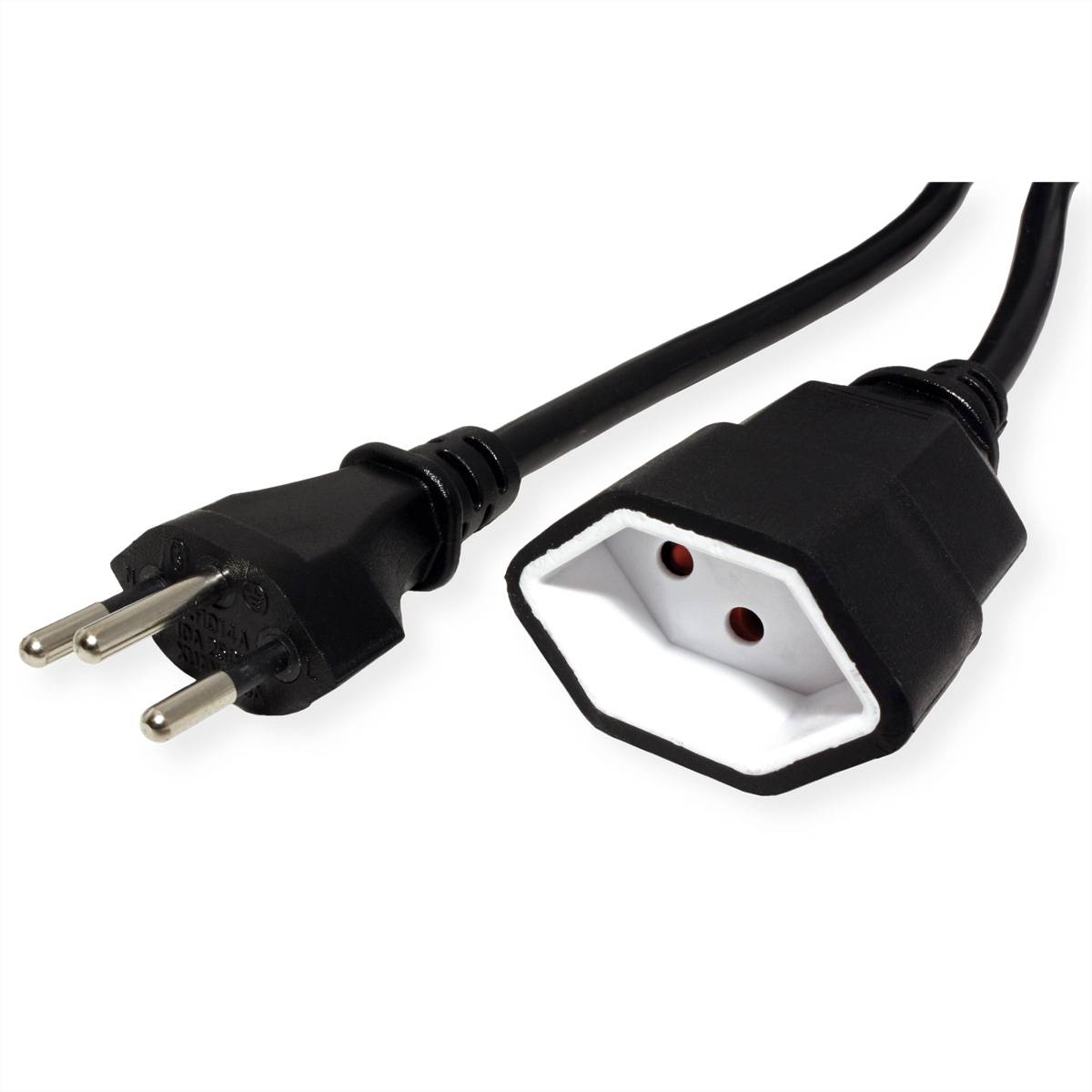 Value Strom Anschlusskabel [1x T12 Stecker - 1x T13 Steckdose] 3m Schwarz