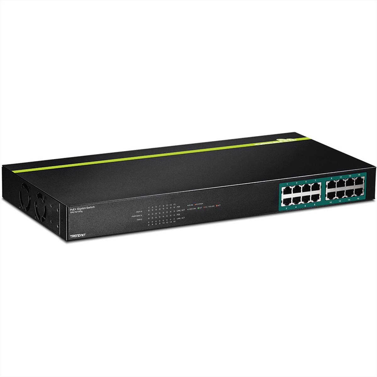 TRENDnet TPE TG160G - Switch - 16 x 10/100/1000 (PoE+) - an Rack montierbar - Po