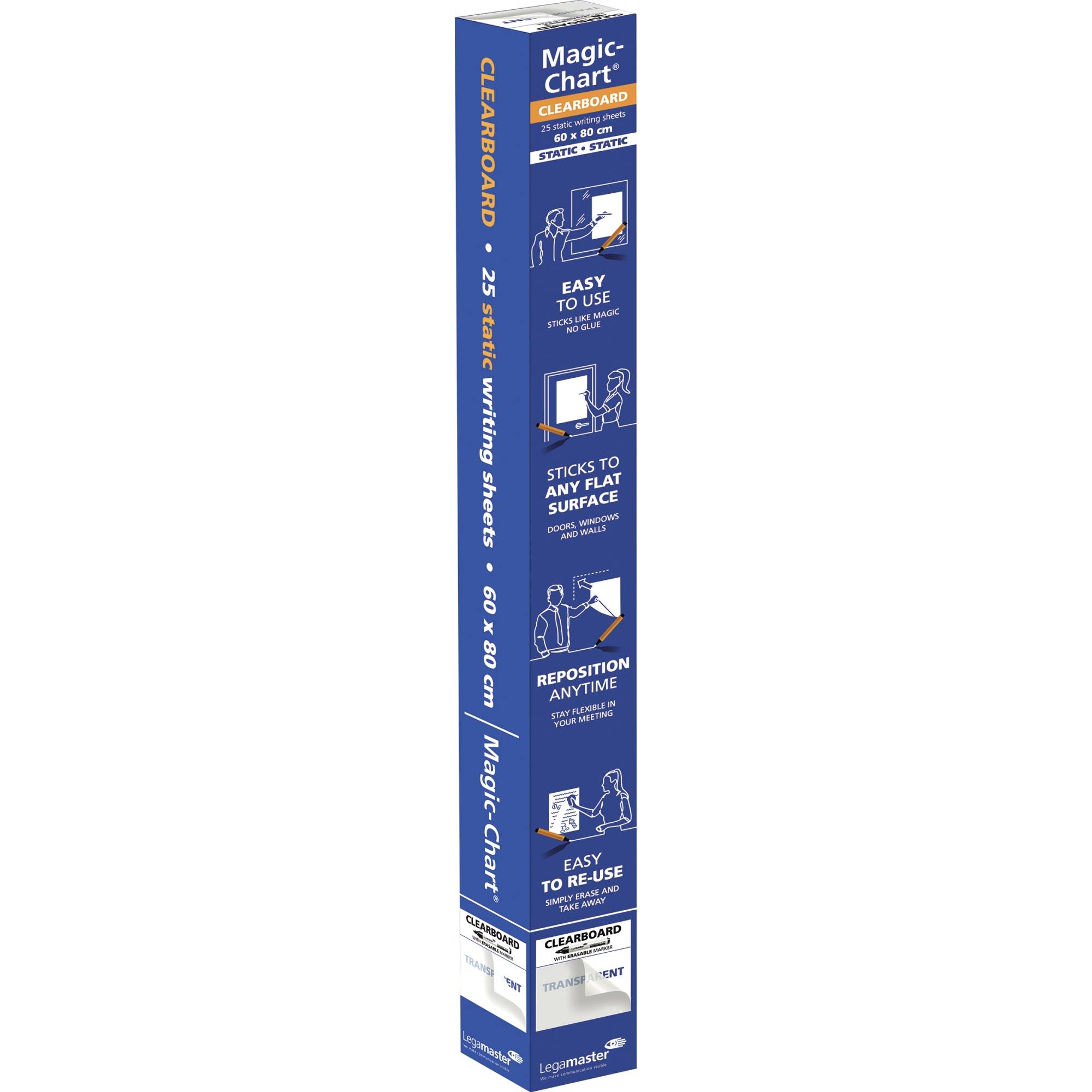 Magic-Chart Folie B600xH800mm Clearboard Folie blanko