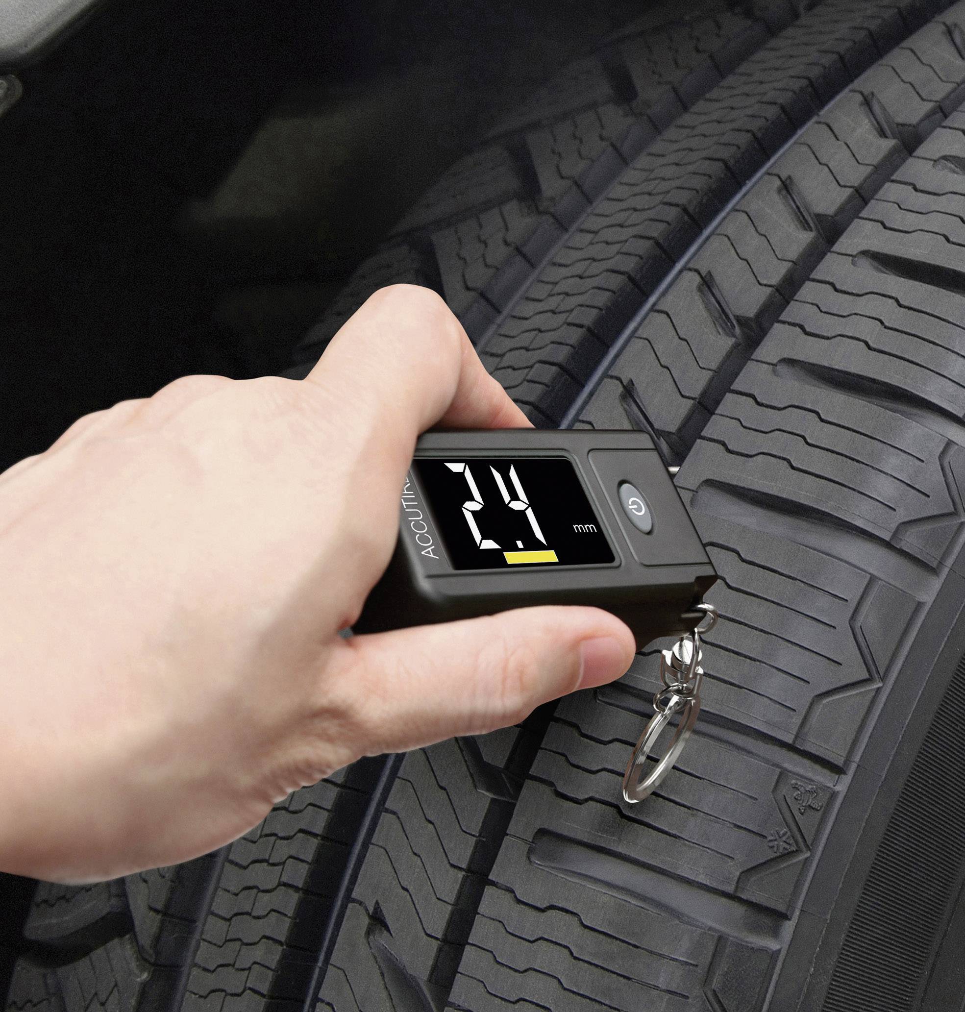 Accutire MS 49 Reifendruckprüfer, Reifenprofilmesser digital Messbereich Luftdruck 0.35 - 6.8 bar Messbereich Tiefe 15 mm (max)