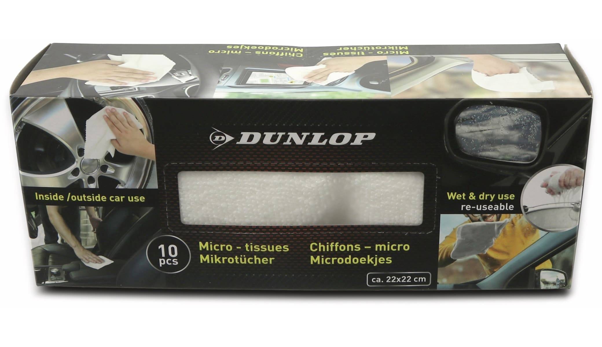 DUNLOP Mikrofasertuch, 10 Stück, 220x220 mm