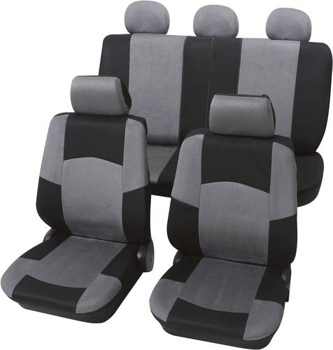 Petex 24274918 Classic Sitzbezug 17teilig Polyester Schwarz, Grau Fahrersitz, Beifahrersitz, Rücksi