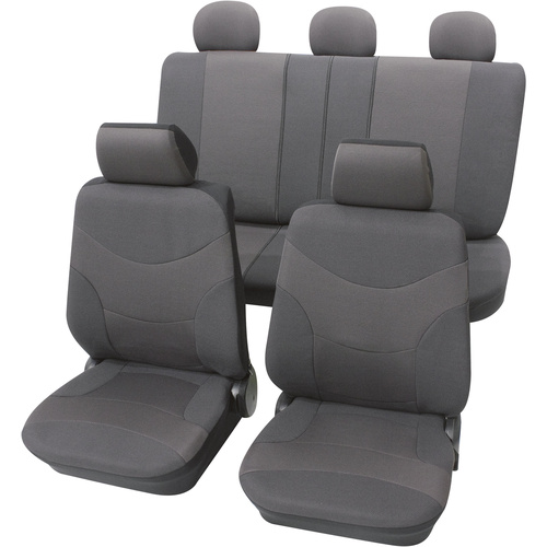 Petex 23474901 Vesuv Sitzbezug 17teilig Polyester Grau Fahrersitz, Beifahrersitz, Rücksitz