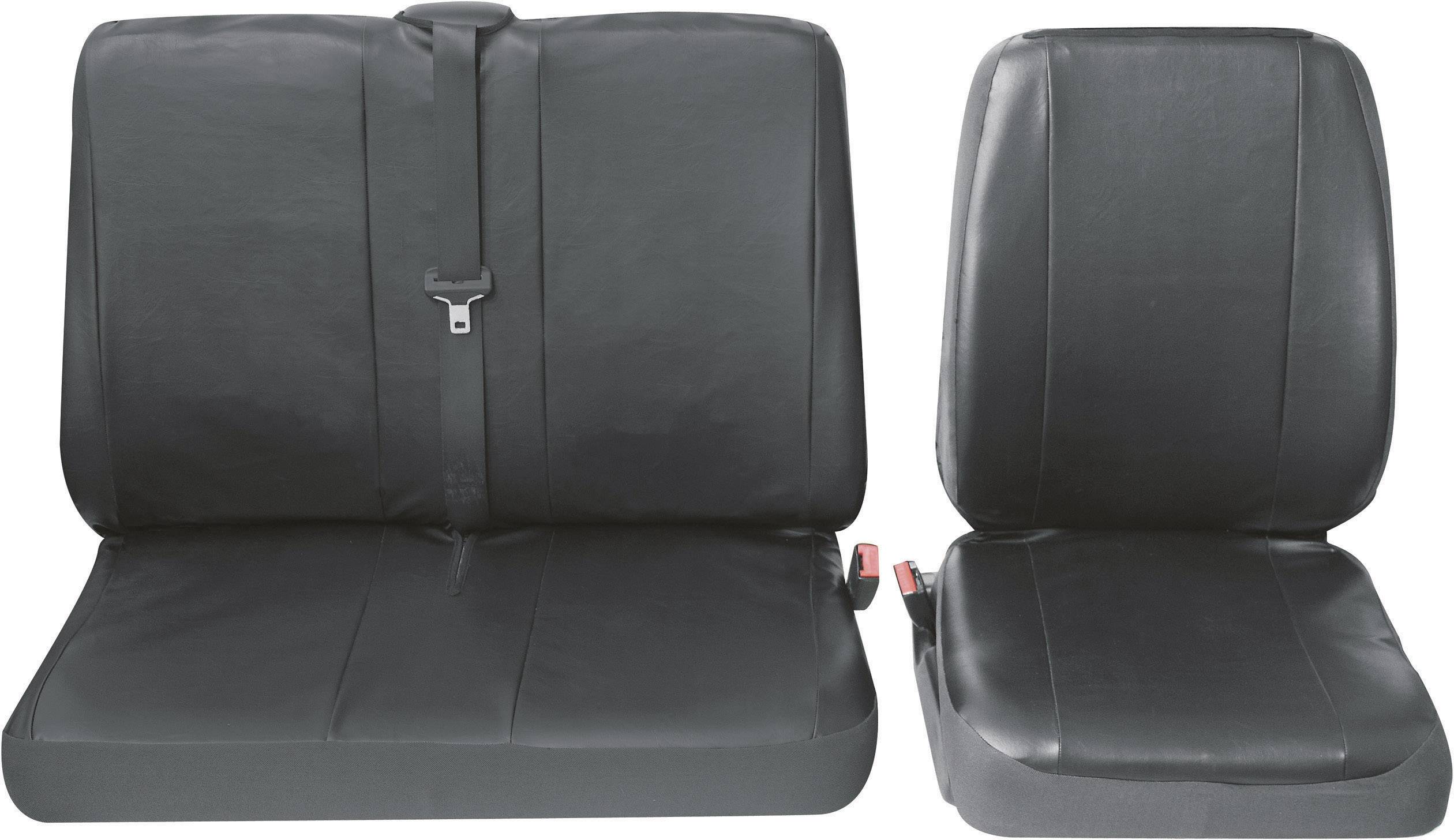 Petex 30071904 Profi 4 Sitzbezug 4teilig Kunstleder Schwarz Fahrersitz, Doppelsitz