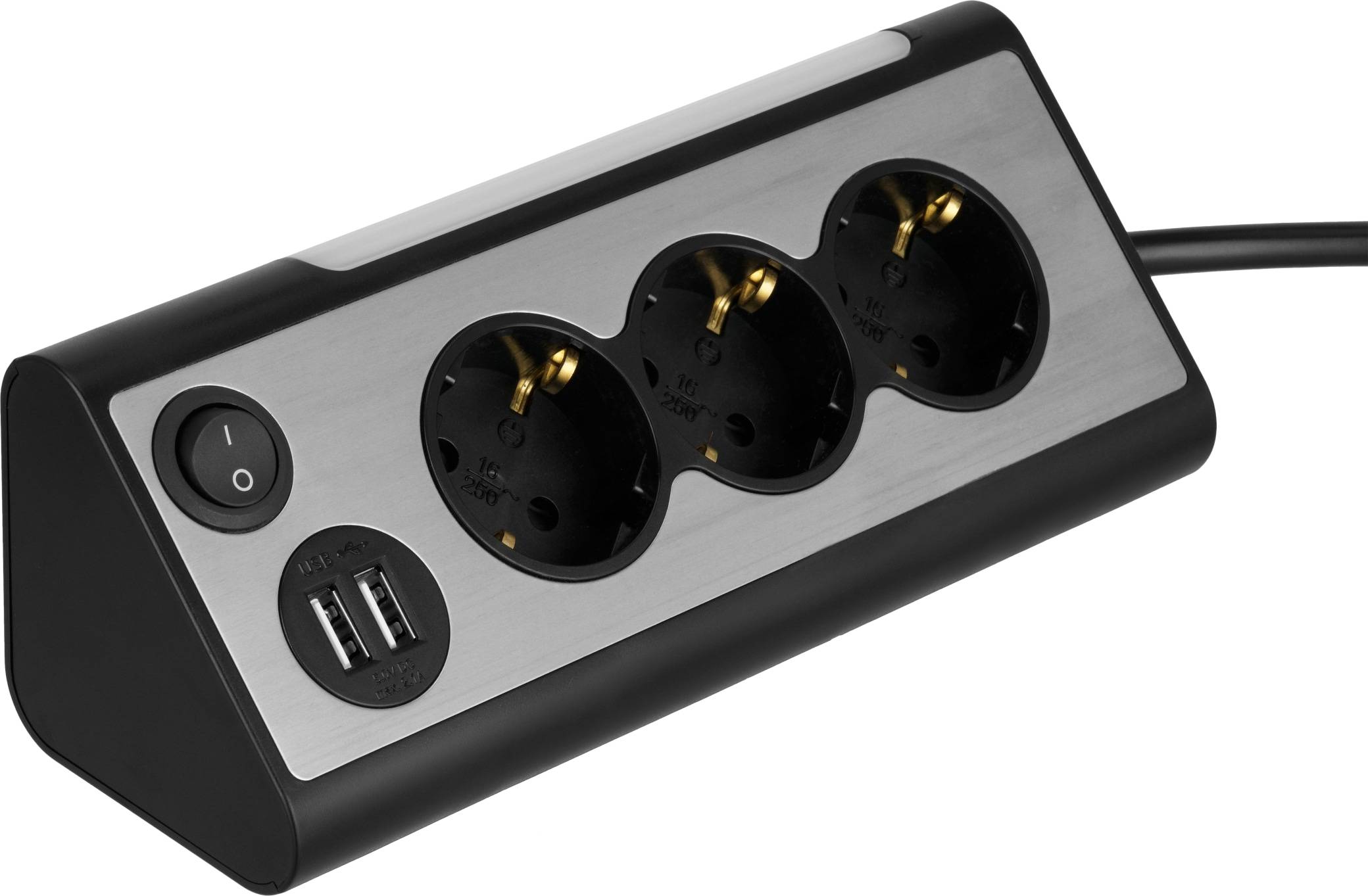 REV Ritter Light Socket 3-fach Steckdosenleiste+ 2x USBSteckdosenleiste