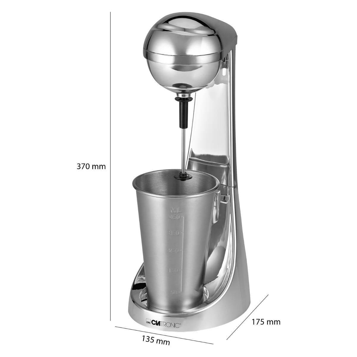 Clatronic BM3472 Barmixer 65W mit Mixbecher Edelstahl