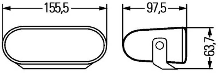 Hella Fernscheinwerfer 1FA 008 284-811 FF 75 Halogen H7 vorne (B x H x T) 155 x 63 x 97mm