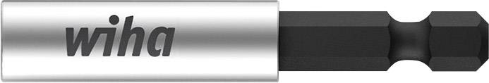 Bitadapter von Wiha, zylindrisch silber mit schwarzem Sechskantkopf für Schraubendreheraufsätze.