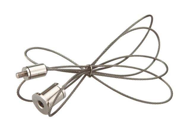 Ein dünnes, flexibles, metallisches Kabel mit zwei zylindrischen Endstücken, die zur Befestigung oder Verbindung dienen könnten.