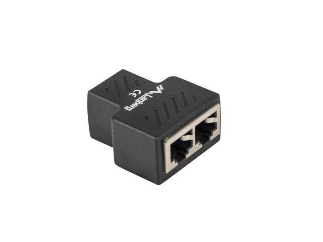 LANBERG Netzwerk-Splitter RJ45->2xRJ45 (geschirmt) CAT.6 sw Multimedia-Technik Netzwerkzubehör