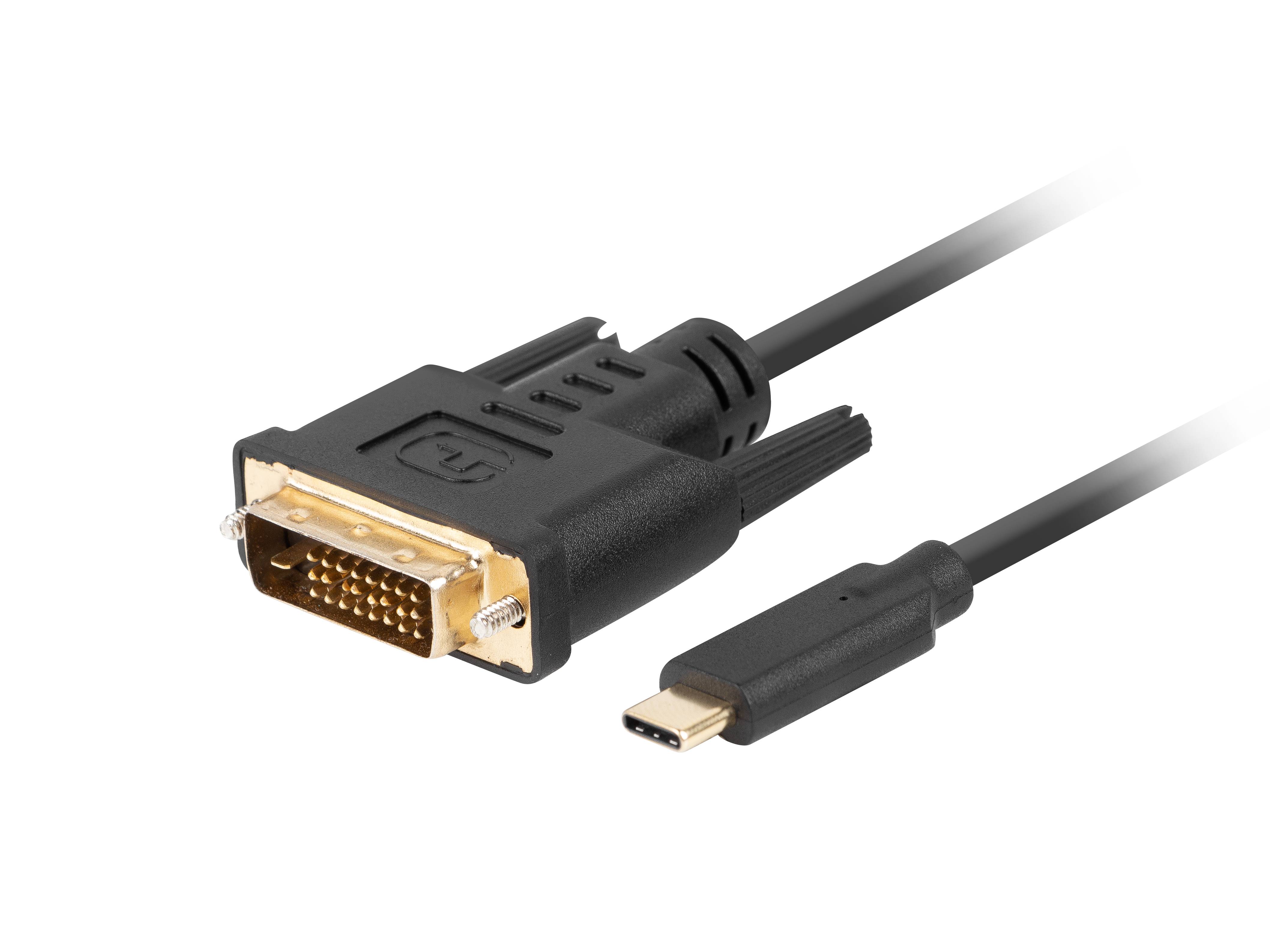 LANBERG USB-C(M)->DVI-D(24+1)(M) Kabel 3,0m schwarz Multimedia-Technik USB-Kabel - USB & Thunderbolt