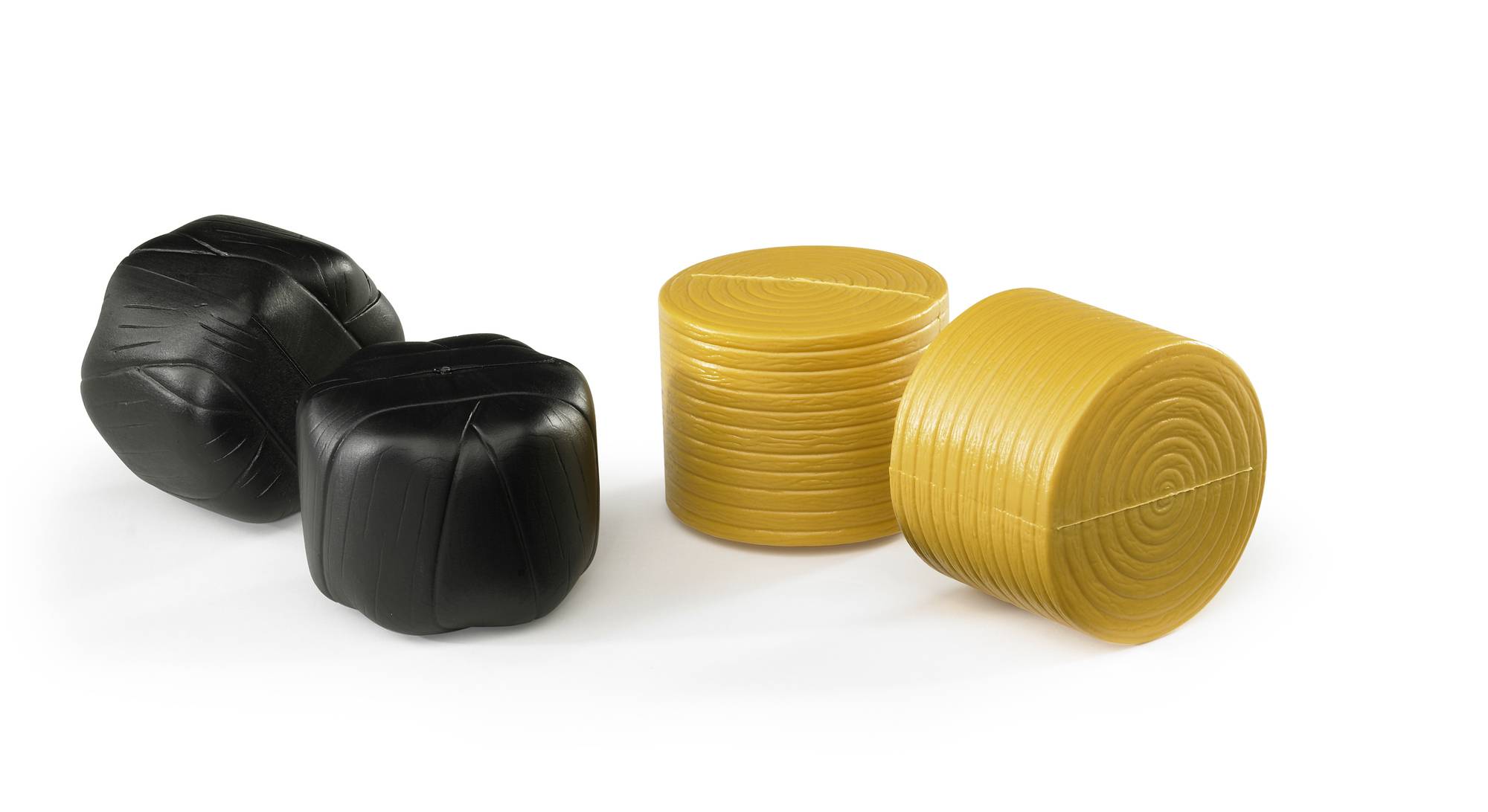 Rundballen 4 Stück sortiert - ABS Synthetik - Mehrfarbig