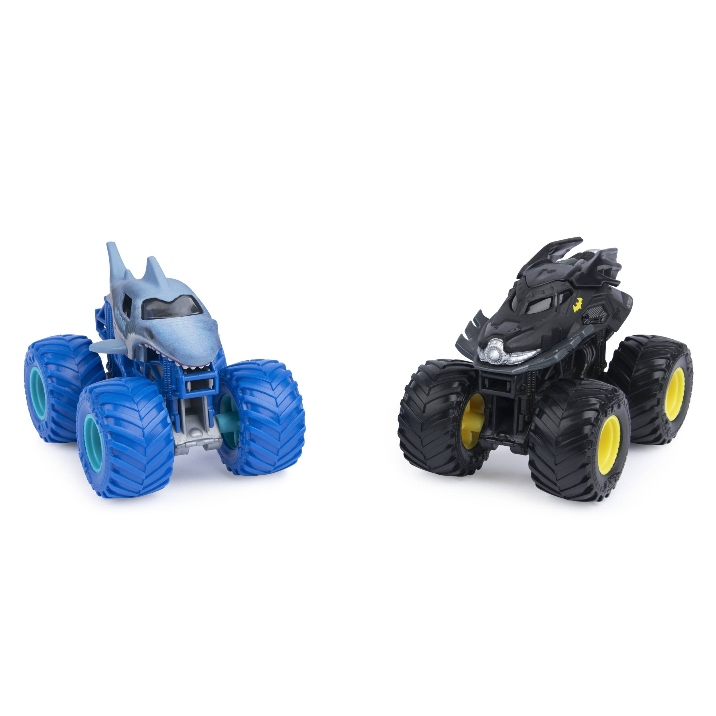 Spin Master Monster Jam - Batmobil vs. Megalodon Zweier-Pack, Original Monster Trucks im Maßstab