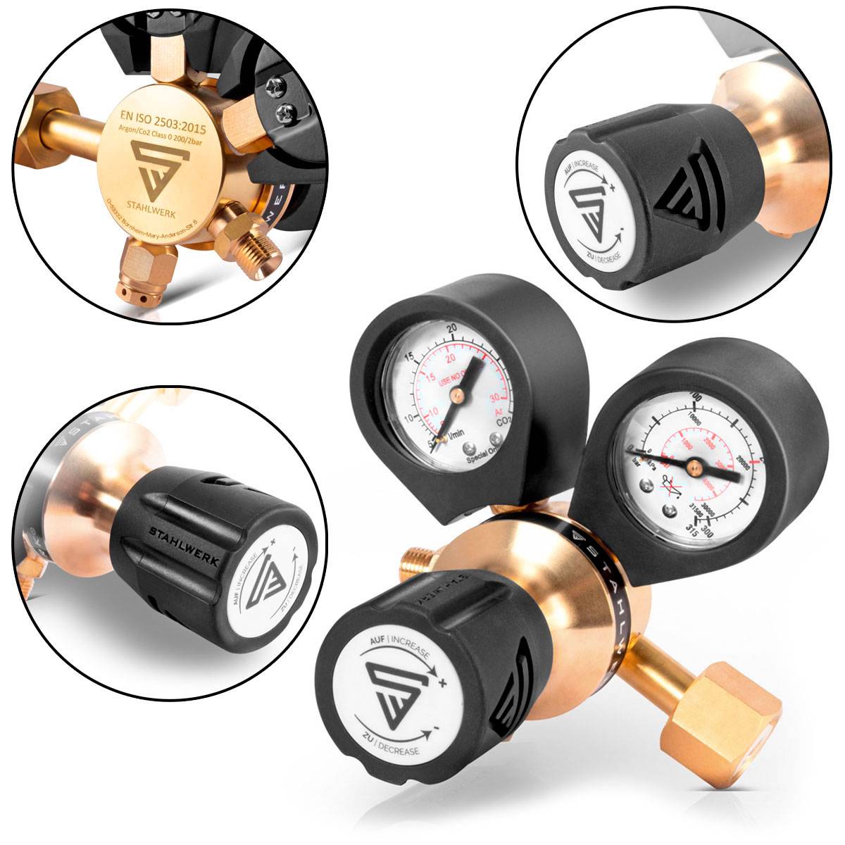STAHLWERK Druckminderer, 5313, für ARGON/CO2/Mischgas/Schutzgas, bis 200 bar