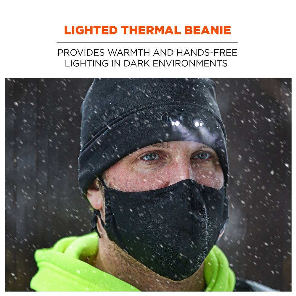Ergodyne Fleecemütze N-Ferno 6804, mit 4 LEDs, lime